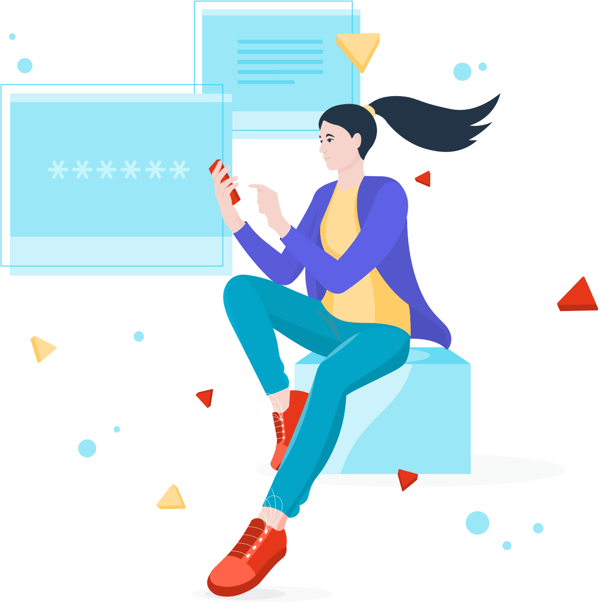 Illustration of a user verifying identity with a secure login